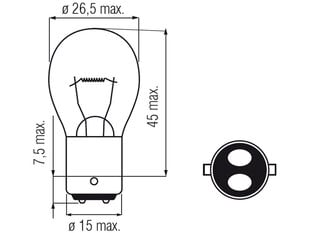 Lemputė BA15d, 18W kaina ir informacija | Automobilių lemputės | pigu.lt