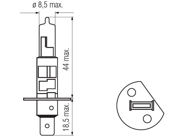 Lemputė H1, 55W, 12V, P14,5s цена и информация | Automobilių lemputės | pigu.lt