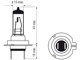 Lemputė H7, 12V, 55W, HDLL long life цена и информация | Автомобильные лампочки | pigu.lt