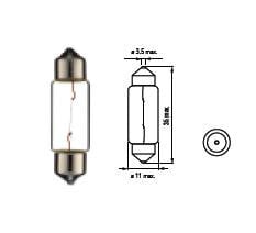 Lemputė SV8.5, 5W, 10X36 цена и информация | Автомобильные лампочки | pigu.lt