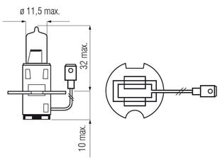 Lemputė H3, 55W kaina ir informacija | Automobilių lemputės | pigu.lt