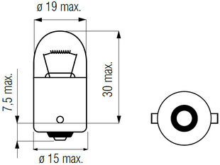 Lemputė BA15s, 5W, R5W kaina ir informacija | Automobilių lemputės | pigu.lt