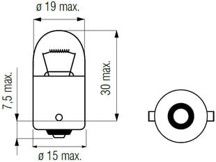 Bosma lemputė BA15s, 10W, R10W kaina ir informacija | Automobilių 12V el. priedai | pigu.lt