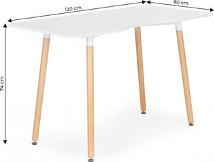 Rašomasis stalas ModernHome, 120x60x74 cm, baltas/rudas kaina ir informacija | Kompiuteriniai, rašomieji stalai | pigu.lt