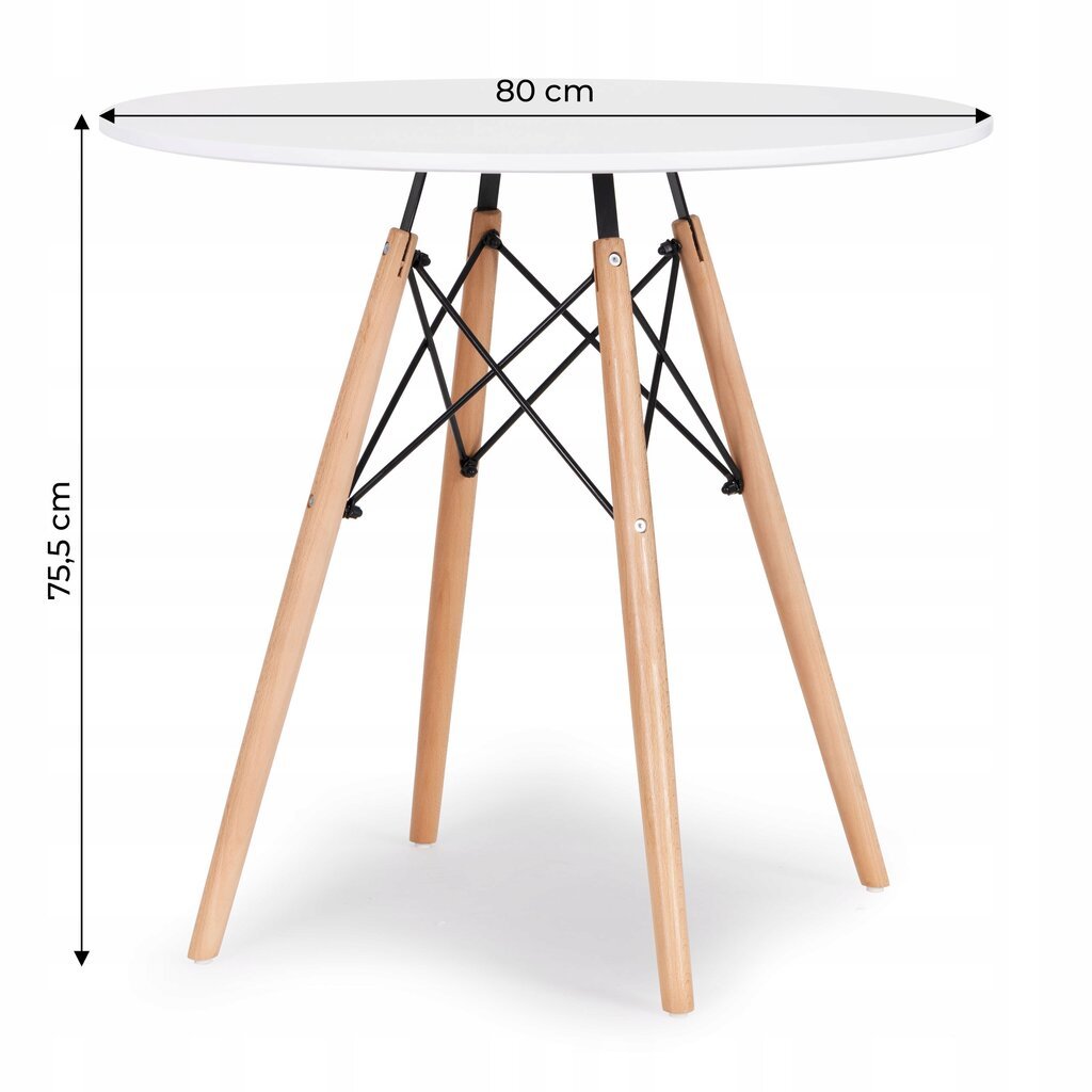 Stalas ModernHome, baltas/rudas kaina ir informacija | Virtuvės ir valgomojo stalai, staliukai | pigu.lt