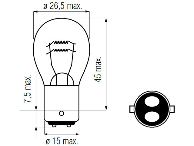 Lemputė BAY15d, 21/5W цена и информация | Automobilių lemputės | pigu.lt