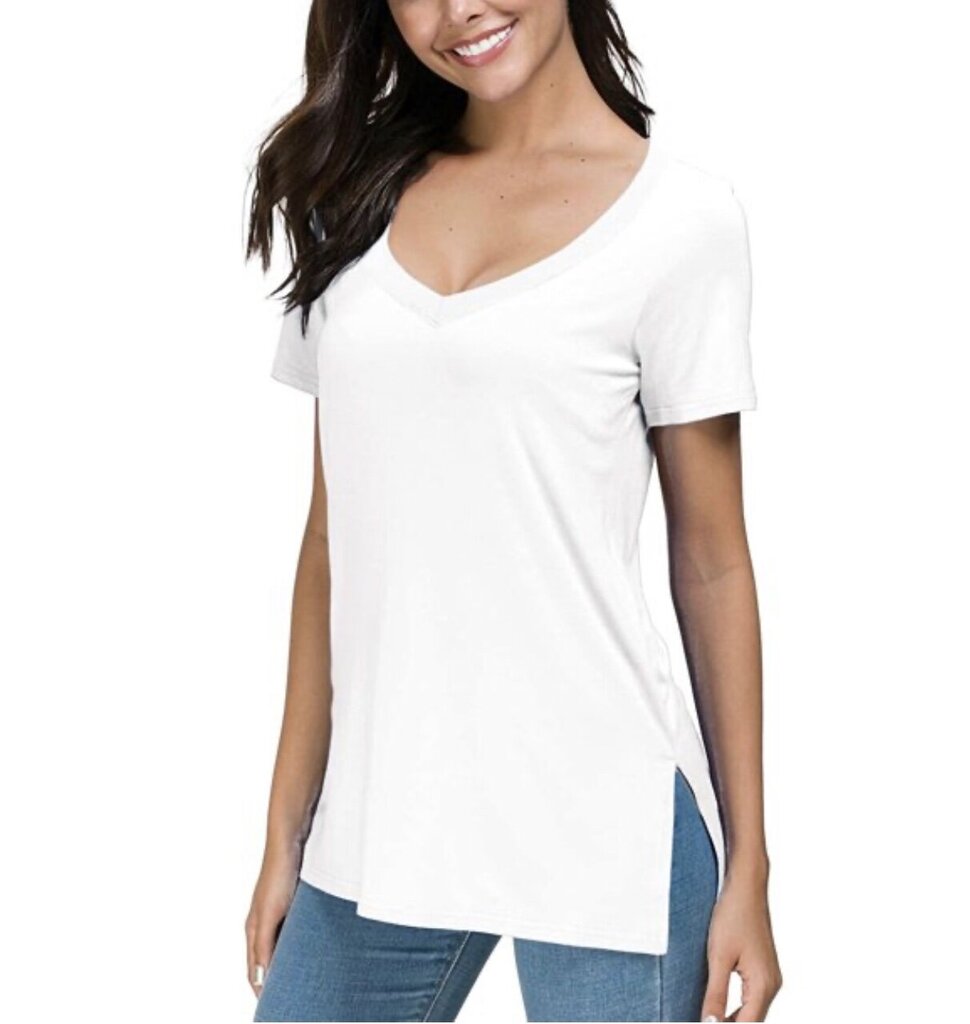 Marškinėliai moterims Fame, balti kaina ir informacija | Palaidinės, marškiniai moterims | pigu.lt