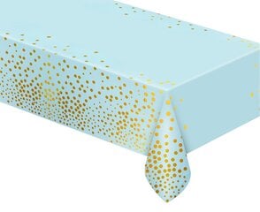 Скатерть фольгированная, 137 x 183 см, цвет light blue, gold dots, SH-OFGN 3215 цена и информация | Праздничная одноразовая посуда | pigu.lt