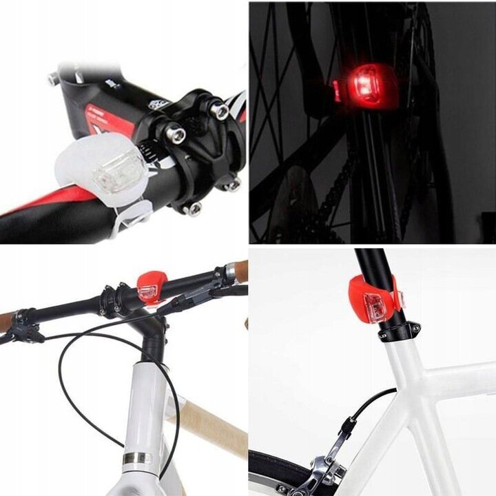 Dviračio žibintų komplektas - priekinis ir galinis LED dviračio žibintas - 2 vnt. kaina ir informacija | Žibintai ir atšvaitai dviračiams | pigu.lt