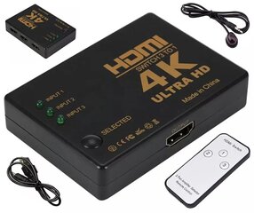 Разветвитель HDMI до 3 портов С удаленный Дистанционное управление цена и информация | Адаптеры, USB-разветвители | pigu.lt