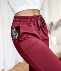 Повседневные брюки из хлопка для женщин Simple, бордовые цена и информация | Женские брюки | pigu.lt