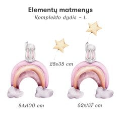 Детская интерьерная наклейка Кролик на радуге цена и информация | Интерьерные наклейки | pigu.lt