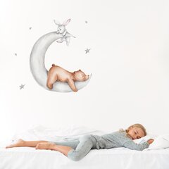Детская интерьерная наклейка Кролик и Медведь на Луне цена и информация | Интерьерные наклейки | pigu.lt