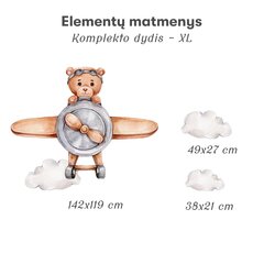 Детская интерьерная наклейка Медвежонок в самолете цена и информация | Интерьерные наклейки | pigu.lt