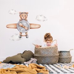 Детская интерьерная наклейка Медвежонок в самолете цена и информация | Интерьерные наклейки | pigu.lt