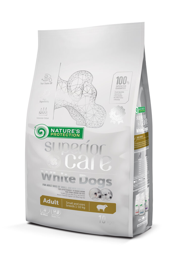 Nature‘s Protection Superior Care mažų ir labai mažų veislių suaugusių baltakailių šunų veislėms su ėriena, 10 kg. kaina ir informacija | Sausas maistas šunims | pigu.lt