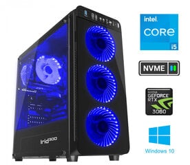 Стационарный компьютер i5-11400F 16GB 512GB SSD NVME 1TB HDD RTX3060 Windows 10  цена и информация | Stacionarūs kompiuteriai | pigu.lt