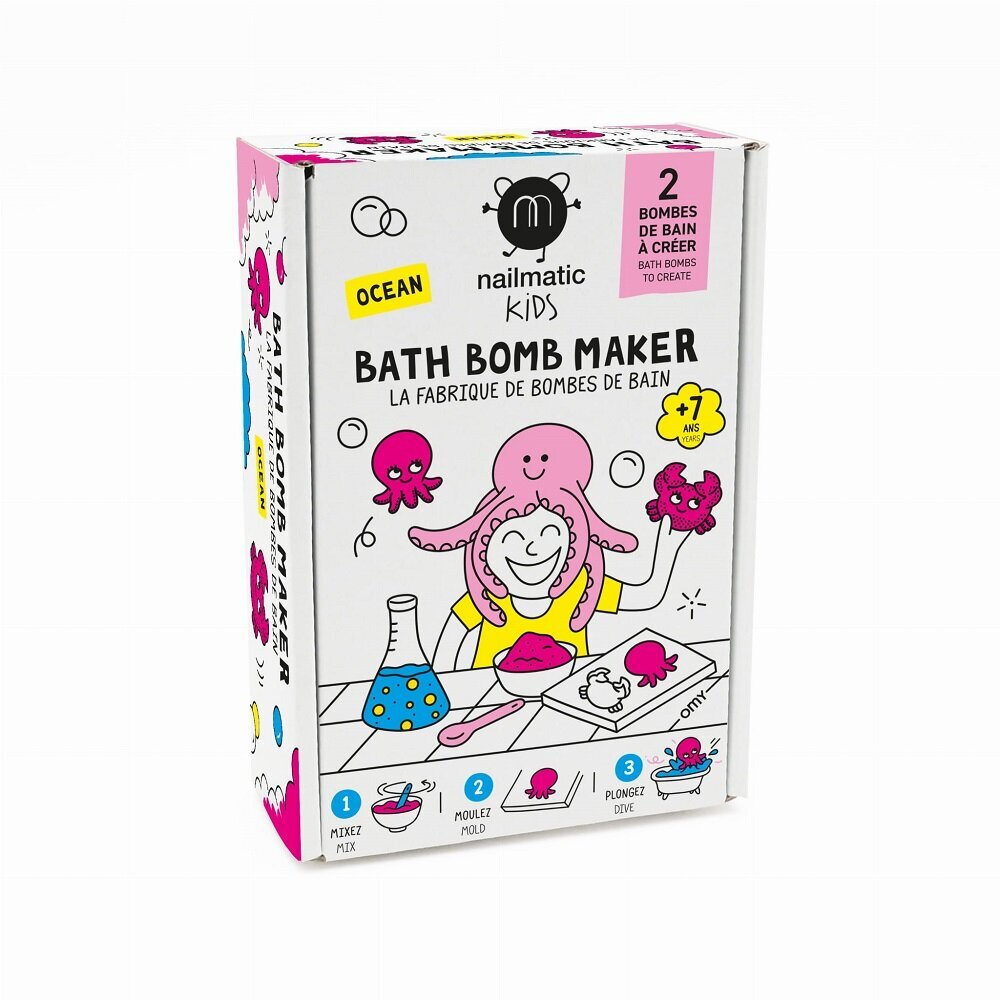 Vonios bombos rinkinys vaikams Nailmatic Kids Bath Bomb Maker Ocean, 2 vnt kaina ir informacija | Dušo želė, aliejai | pigu.lt
