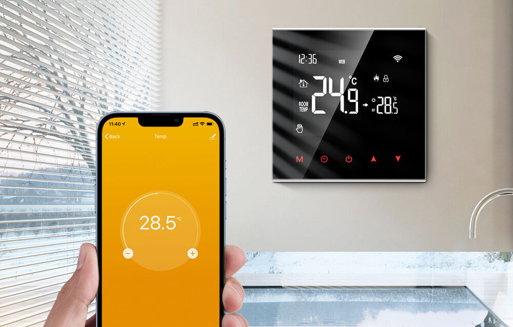 Avatto Wifi termostatas katilo valdiklis Tuya Balta kaina ir informacija | Šildytuvai | pigu.lt