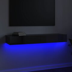 TV spintelė su LED apšvietimu, pilka, 120x35x15,5cm цена и информация | Тумбы под телевизор | pigu.lt