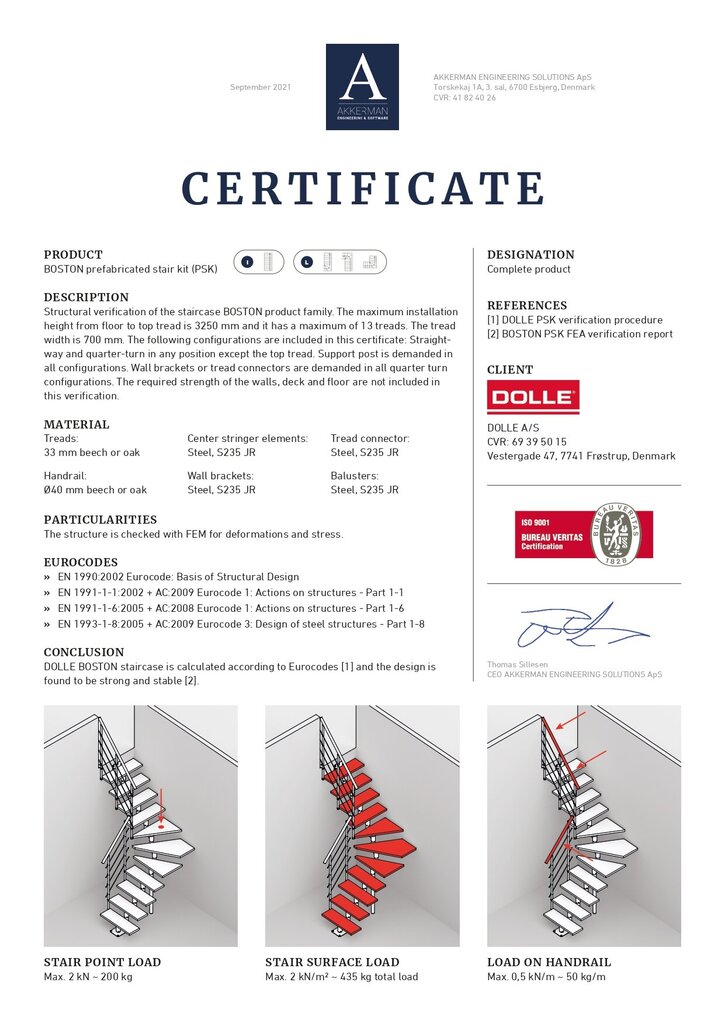 Moduliniai laiptai Boston Dolle, 266-350 cm kaina ir informacija | Laiptai | pigu.lt