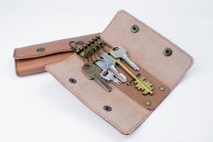 Кожаный кошелек для ключей | коричневый | Loemi цена и информация | Мужские кошельки | pigu.lt