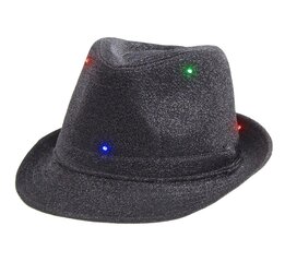 Шляпа с встроенными светодиодами, черная (TZ-KSBC) 0693 цена и информация | Карнавальные костюмы | pigu.lt