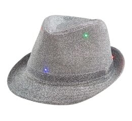 Шляпа с встроенными светодиодами, серебристая (TZ-KSBS) 0730 цена и информация | Карнавальные костюмы | pigu.lt