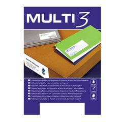 Lipnios etiketės Multi-3, 70 x 30 mm, A4, 100 lapų, baltos kaina ir informacija | Kanceliarinės prekės | pigu.lt