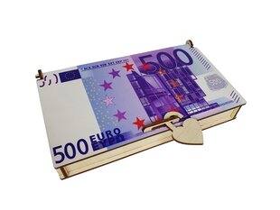 Dovanų dėžutė pinigams su spalvotu 500 eurų banknoto atvaizdu kaina ir informacija | Kitos originalios dovanos | pigu.lt