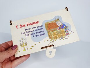 Medinė dėžutė su spyna banknotams kaina ir informacija | Kitos originalios dovanos | pigu.lt