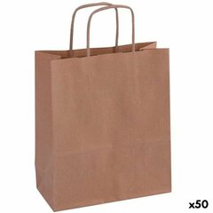 мешки Apli Kraft бумага 18 x 8 x 21 cm Коричневый С ручками 50 штук цена и информация | Товары для упаковки подарков | pigu.lt
