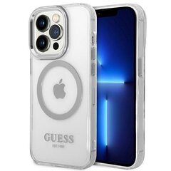 Guess GUHMP14XHTRMS iPhone 14 Pro Max 6,7" srebrny|silver hard case Metal Outline Magsafe цена и информация | Чехлы для телефонов | pigu.lt