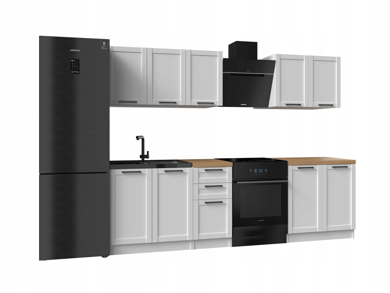 Virtuvės baldų komplektas Top E Shop Pafos 200, baltas kaina ir informacija | Virtuvės baldų komplektai | pigu.lt