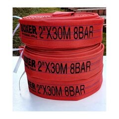 Raudona gaisrinė vandens žarna su antgaliais 2", 30 m kaina ir informacija | Laistymo įranga, purkštuvai | pigu.lt