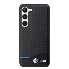 Original Case BMW Leather Textured & Stripe BMHCS23S22RDPK for Samsung Galaxy S23 Black цена и информация | Чехлы для телефонов | pigu.lt