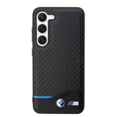 Original Case BMW Leather Textured & Stripe BMHCS23M22RDPK for Samsung Galaxy S23 Plus Black цена и информация | Чехлы для телефонов | pigu.lt