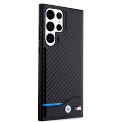 BMW M PU Carbon Blue Line Case for Samsung Galaxy S23 Ultra Black цена и информация | Чехлы для телефонов | pigu.lt