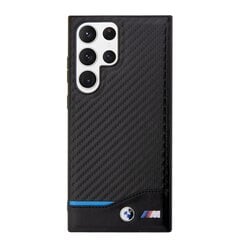 BMW M PU Carbon Blue Line Case for Samsung Galaxy S23 Ultra Black цена и информация | Чехлы для телефонов | pigu.lt