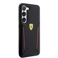 Ferrari PU Carbon Hard Case for Samsung Galaxy S23 Black цена и информация | Чехлы для телефонов | pigu.lt