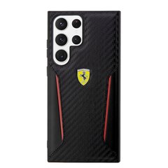 Ferrari PU Carbon Hard Case for Samsung Galaxy S23 Ultra Black цена и информация | Чехлы для телефонов | pigu.lt