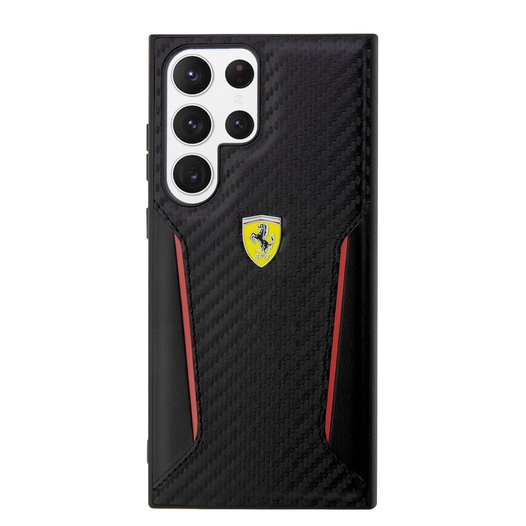 Ferrari PU Carbon Hard Case for Samsung Galaxy S23 Ultra Black цена |  pigu.lt