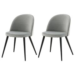 Valgomojo kėdės Venture Home Velvet, 2 vnt., pilkos kaina ir informacija | Virtuvės ir valgomojo kėdės | pigu.lt