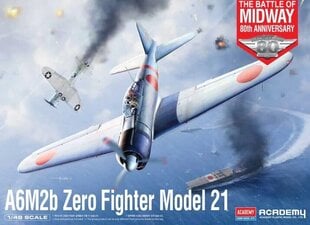 Klijuojamas Modelis Academy Hobby 12352 A6M2b Zero Fighter Model 21 "Battle of Midway" 1/48 kaina ir informacija | Klijuojami modeliai | pigu.lt