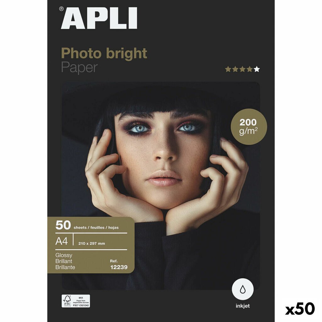 Nuotraukų popierius Apli, A4, blizgus kaina ir informacija | Kanceliarinės prekės | pigu.lt