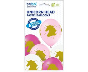 Balionų rinkinys Unicorn Head 30 cm, 6 vnt kaina ir informacija | Balionai | pigu.lt