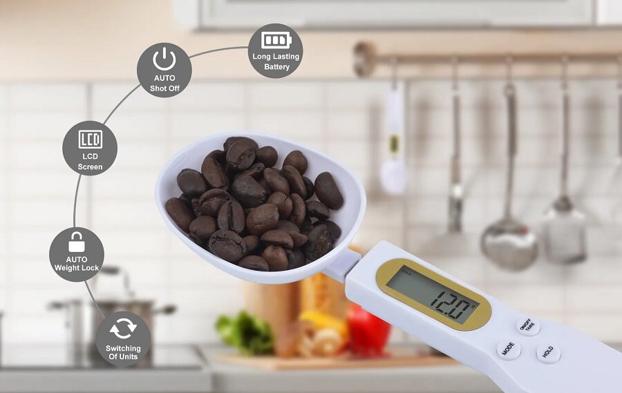 Elektroninės virtuvinės svarstyklės šaukšto pavidalo; skaitmeninis matavimo šaukštas, LIVMAN LB602 kaina ir informacija | Svarstyklės (virtuvinės) | pigu.lt