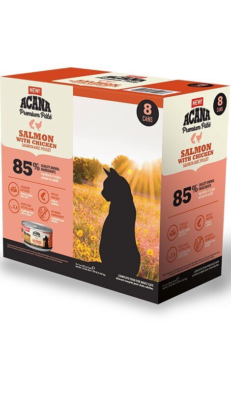 Acana Premium paštetas katėms su lašiša ir vištiena, 85g, 8 vnt. цена и информация | Konservai katėms | pigu.lt