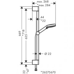 HANSGROHE Vernis душевой набор 100 vario с душевой штангой crometta 65 см 26275000 цена и информация | Душевые комплекты и панели | pigu.lt