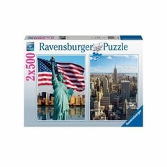 Головоломка Ravensburger Skyscraper & Liberty 2 x 500 Предметы цена и информация | Пазлы | pigu.lt